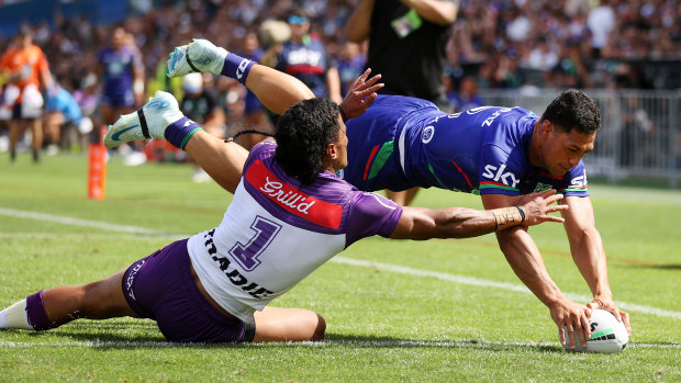 Roger Tuivasa-Sheck marque les Warriors lors d'un récent procès.