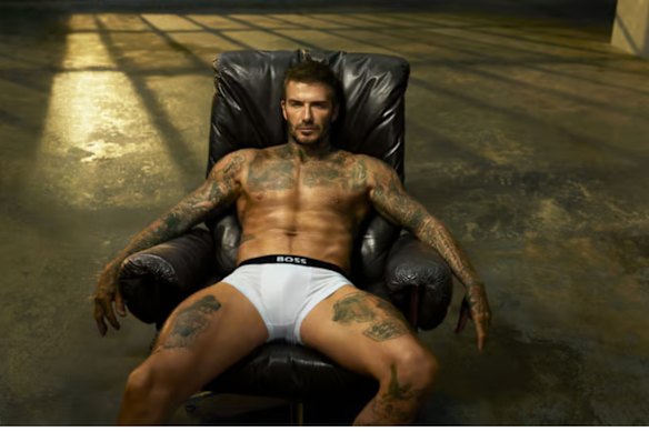 David Beckham pour Boss One Underwear photographié par Mert & Marcus.