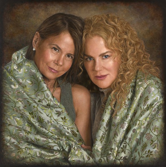 Les sœurs du prix Archibald Prize 2025 Jaq Grantford, Oil on Canvas, 167,5 x 167,5 cm. Sitters: Antonia Kidman et Nicole Kidman.