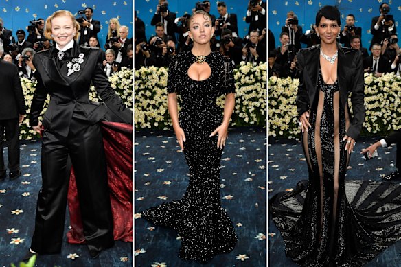 Sarah Snook, Sydney Sweeney à Miu Miu et Halle Berry à Laquan Smith au Met Gala.