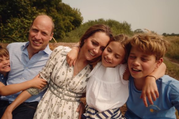Le prince William et la princesse Catherine et leurs enfants.