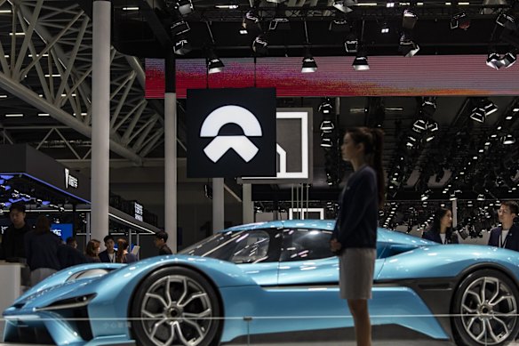 Le NIO EP9 exposé au salon de l'auto de Guangzhou en Chine à la fin de l'année dernière. La Chine prend les devants sur le développement de véhicules électroniques.