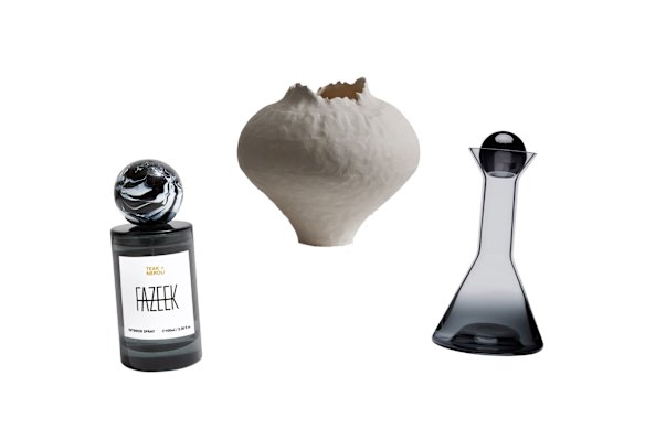 Spray intérieur «teck + néroli»; «Petite Cocoon» navire; Decanteur «Tank».