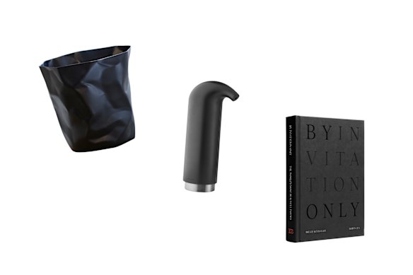 «Bin bin» de John Brauer; Dispensateur de savon; Par invitation uniquement par Bruce Keebaugh et Robyn Lea.