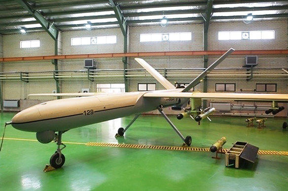 Le drone de fabrication iranienne de Shahed-129.