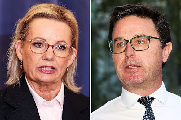 Leader libéral Sussan Ley et le chef des nationaux David Littleproud.
