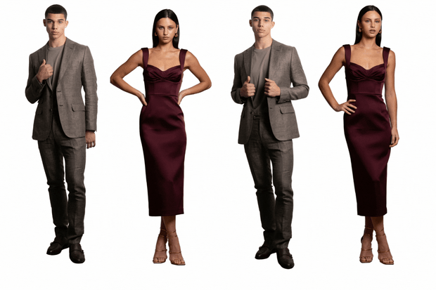 Tenue de cocktail de Farage et Rebecca Vallance.