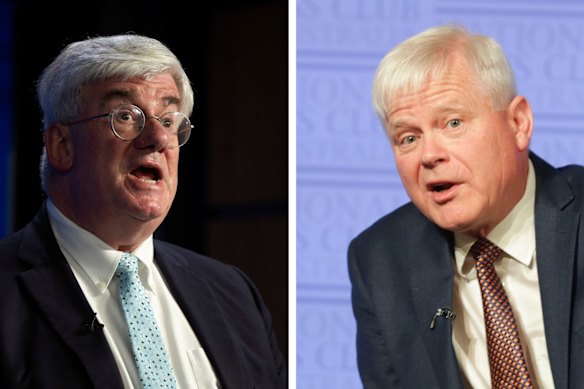 Saul Eslake, à gauche, et Chris Richardson, deux des économistes et analystes budgétaires les plus influents d'Australie.