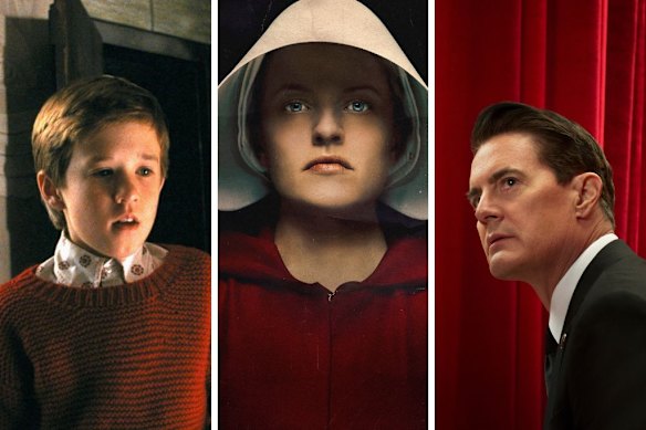 (De gauche à gauche) Haley Joel Osment dans le sixième sens; Elisabeth Moss dans le conte Handmaid; Kyle MacLachlan à Twin Peaks.