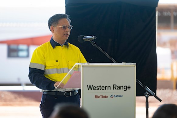 Le président du groupe Baowu, Hu Wangming, à Western Range.