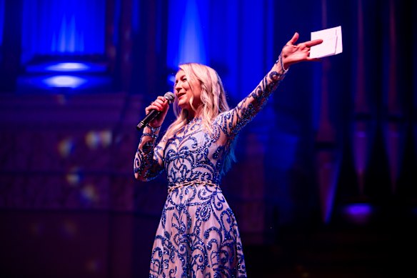 La fondatrice des événements Celestial, Carly Vidall-Wallace, au bal de cette année à l'hôtel de ville.
