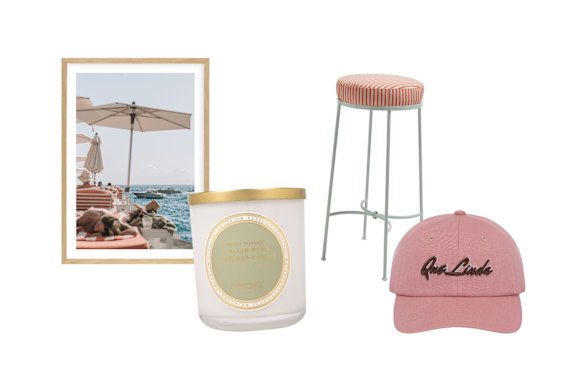 Imprimé en toile encadré par Teigan Geercke; Bougie «poire italienne»; Tabouret 