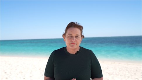 Kelly O'Shanassy, directrice générale de la Fondation de la Conservation Australian, à Ningaloo Reef. 