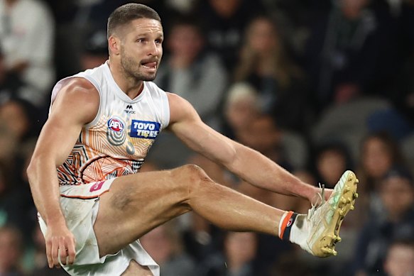 La star des Giants Jesse Hogan.