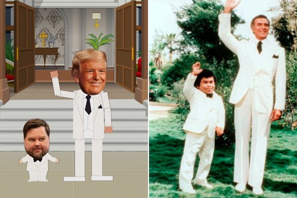 La représentation par South Park de Trump et Vance en tant que personnages de Fantasy Island.