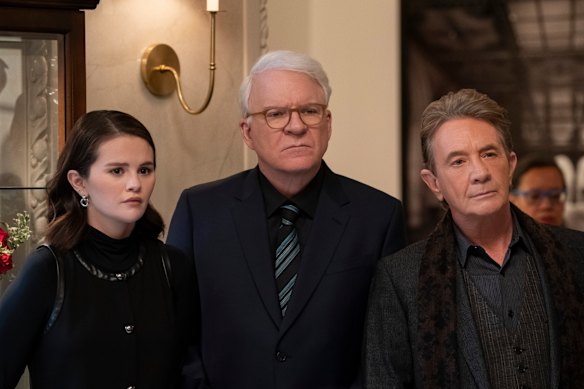 Selena Gomez, Steve Martin et Martin Short dans seulement des meurtres dans le bâtiment.