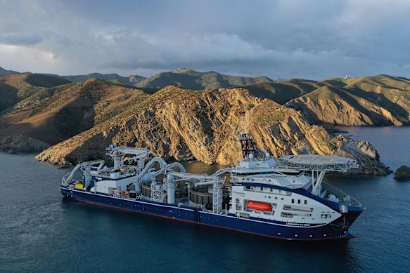 Le navire Leonardo da Vinci sera utilisé pour poser le câble électrique de Marinus Link entre Tasmanie et Victoria.