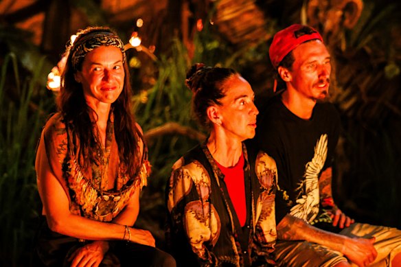 Parvati est peu profonde au dernier conseil tribal avec Janine Allis et Luke Toki.