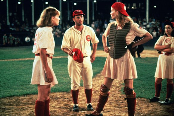 O'Donnell (à l'extrême droite) avec Lori Petty, Tom Hanks et Geena Davis dans une ligue à part.