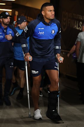 Le capitaine des Bulldogs Stephen Crichton sur Cruches vendredi soir.