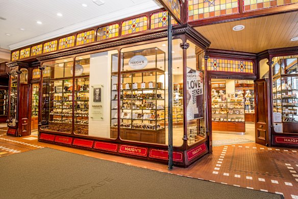 Les magasins de détail haut de gamme de Haigh ne sont qu'en Australie. 