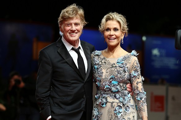 Les anciens co-stars Robert Redford et Jane Fonda sur le tapis rouge en 2017.