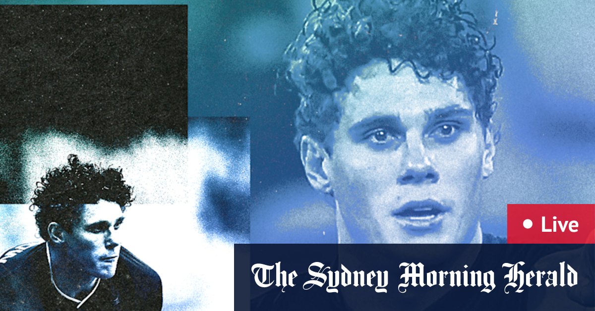 Rencontre de la «Chance» de l'entraîneur des Cats de Geelong Chris Scott avec le manager de Carlton Blues Blues Charlie Curnow
