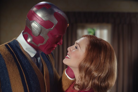 Paul Bettany et Elizabeth Olsen à Wandavision.