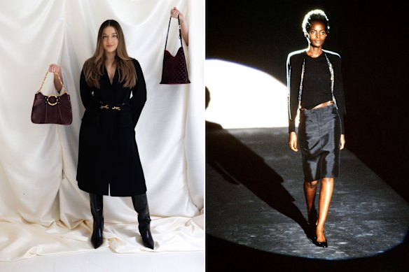 Valeria Zlatnik a transformé son amour de Tom Ford Era Gucci (à droite) en collection et une entreprise, Prémode.
