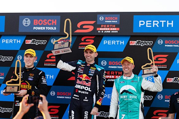 Broc Feeney célèbre sa victoire à Perth cette année.