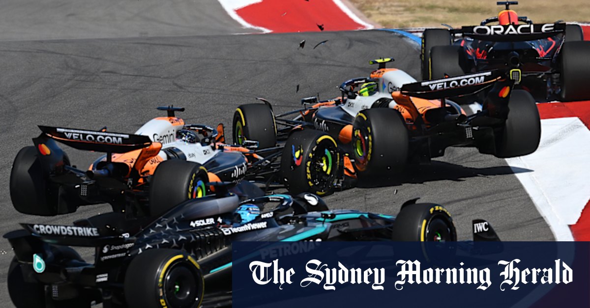 Oscar Piastri et Lando Norris abandonnent après une chute au premier virage à Austin