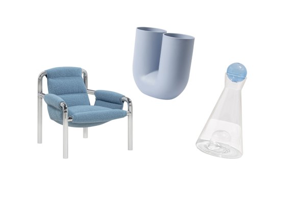Chaise longue « Atli » ; Vase « Kink » ; Carafe «Vice Versa».