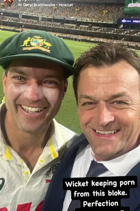 Post Instagram d'Adam Gilchrist saluant la performance d'Alex Carey au Gabba.