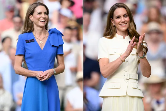 La princesse Catherine à Roksanda à Wimbledon pour la finale du simple masculin et portant un autoportrait pour la finale du simple féminin.