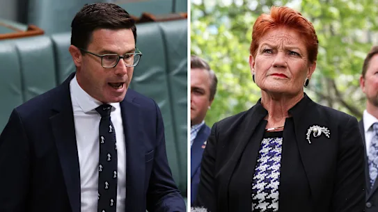 Le leader national David Littleproud et la leader de One Nation Pauline Hanson. 