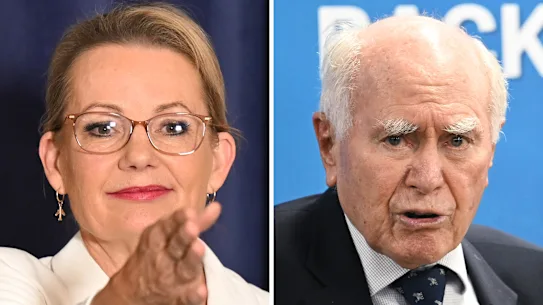 La chef libérale Susan Ley et l'ancien premier ministre John Howard.