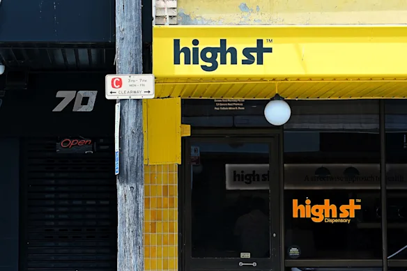L'entrée principale de High St, un dispensaire de cannabis médical à Enmore, Sydney.