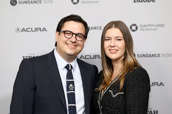 Brittany Higgins avec son mari David Sharaz lors de la première de Silenced à Park City, Utah.