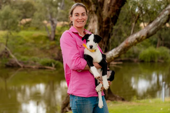 Courtney Moir et son border collie Blossom.