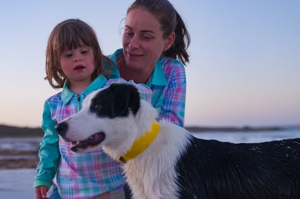 Moir avec sa fille et Blossom.