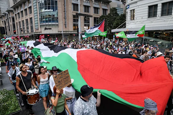 Manifestants pro-palestiniens à Sydney en octobre de l’année dernière.