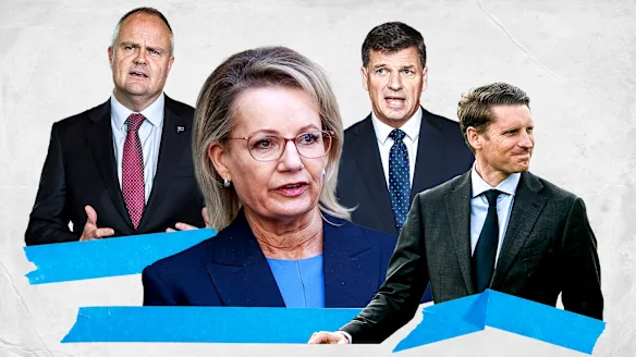 De gauche à droite : Ted O'Brien, Sussan Ley, Angus Taylor et Andrew Hastie.