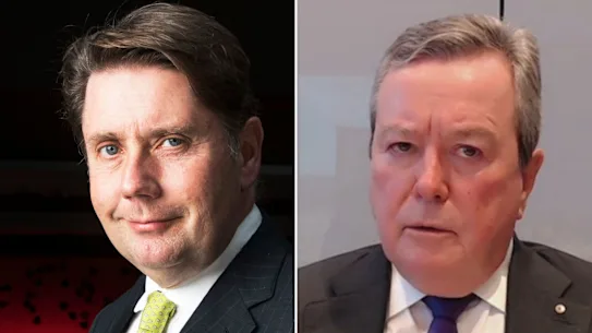 L'ancien directeur général de Star Entertainment, Matt Bekier (à gauche) et l'ancien président John O'Neill.