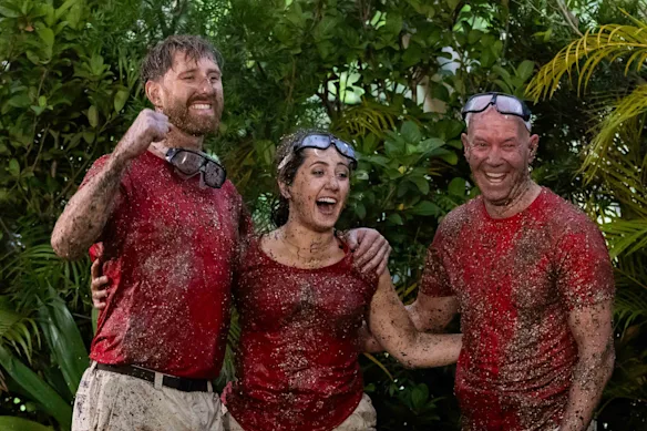 Dyson Heppell, Concetta Caristo et Gary Sweet après leur premier défi dans I'm a Celebrity... Sortez-moi d'ici !