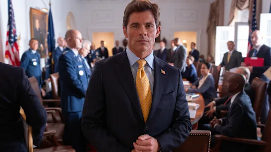 James Marsden incarne le président américain dans le thriller paranoïaque Paradise.