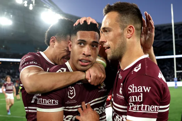 L'essai tardif mémorable de Tolu Koula a aidé Manly à remporter la victoire lors de la finale de qualification contre Canterbury en 2024.
