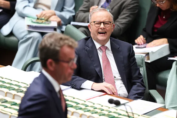Le porte-parole de l'opposition pour l'énergie, Dan Tehan, et le Premier ministre Anthony Albanese.