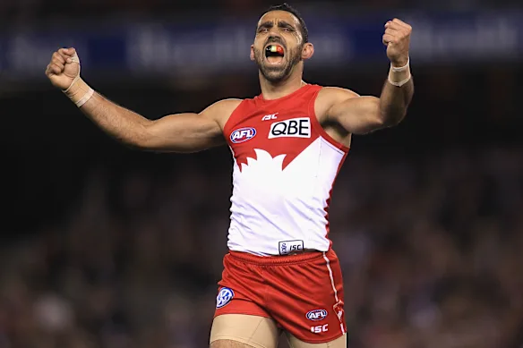 La superstar des Premières Nations Adam Goodes, double médaillé Brownlow et premier joueur, est l'un des plus grands de tous les temps.