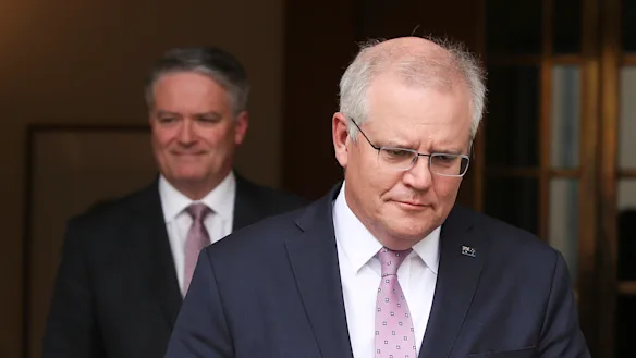 Scott Morrison, avec l'ancien ministre des Finances Mathias Cormann. La TPS du Premier ministre fracture le budget et la fédération