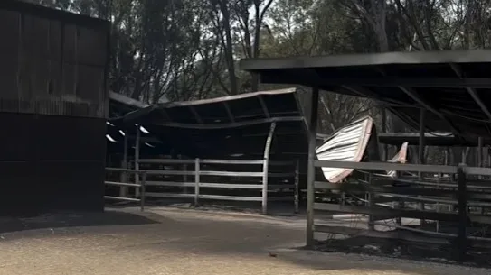 Une partie des dégâts sur la propriété de Lindsay Park Racing.